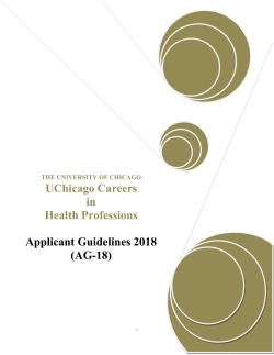 UChicago Careers in Health Professions Applicant Guidelines 2018
