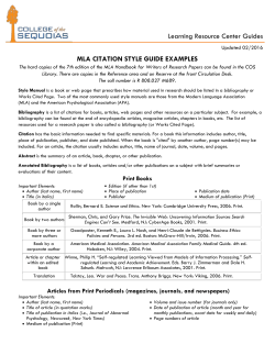 MLA CITATION STYLE GUIDE EXAMPLES