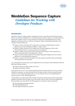 NimbleGen Sequence Capture - Roche Diagnostics (Schweiz)