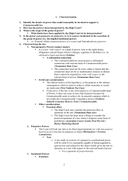 2 1. Characterisation 2. Identify the head/s of power that could