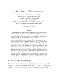 A Brief History of Electromagnetism