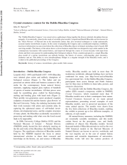 Crystal creatures: context for the Dublin Blaschka Congress