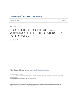 reconsidering contractual waivers of the right to a jury trial in federal