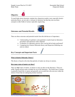 Dispersion Models - The University of Texas at Arlington