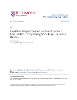Causation Requirements in Tort and Insurance Law Practice
