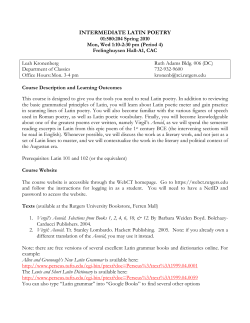intermediate latin poetry - Rutgers Classics