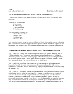 Lab 4: Plate Tectonics