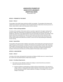 Senate Rule Book - Idaho State University