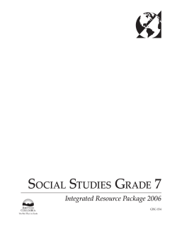 Social Studies 7 - Province of British Columbia