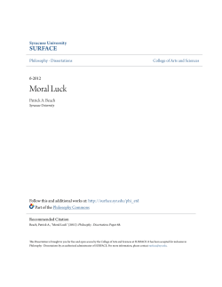 Moral Luck - SUrface - Syracuse University