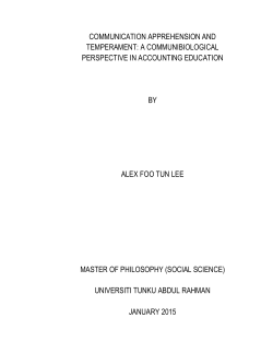 communication apprehension and temperament