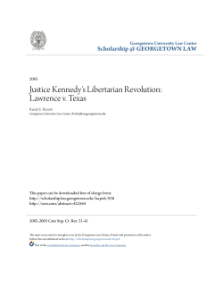 Justice Kennedy`s Libertarian Revolution: Lawrence v. Texas