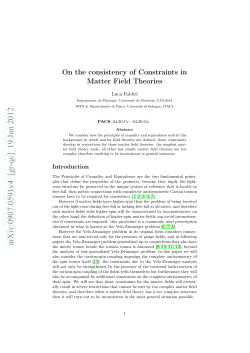 On the consistency of Constraints in Matter Field Theories
