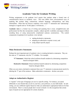 Academic Voice for Graduate Writing