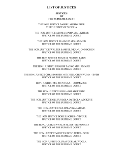 LIST OF JUSTICES OF THE SUPREME COURT AND THE COURT