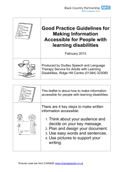 Good Practice Guidelines for Making Information Accessible for