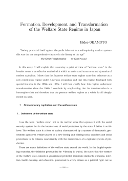 Formation, Development, and Transformation of the Welfare State