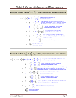 Module 2: Working with Fractions and Mixed Numbers