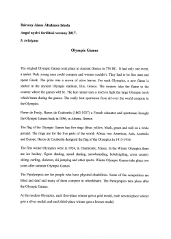 Olympic Games - B&aacute;rsony J&aacute;nos &Aacute;ltal&aacute;nos Iskola