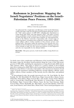 Palestinian Peace Process, 1993&ndash;2001