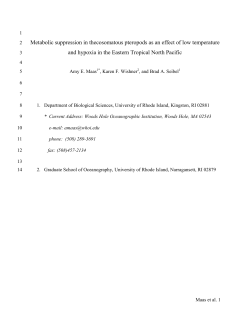 Metabolic suppression in thecosomatous pteropods as an effect of