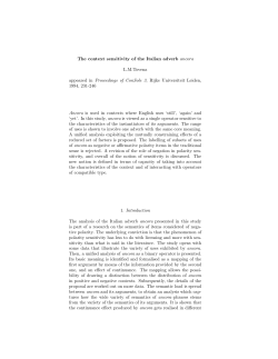The context sensitivity of the Italian adverb ancora L.M.Tovena