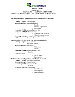 STUDY GUIDE COMPONENTS 1 / 2 COURSE :B 1 SUBJECT
