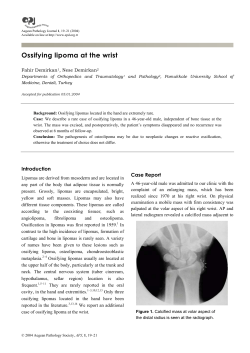 Ossifying lipoma at the wrist - Turkish Journal of Pathology