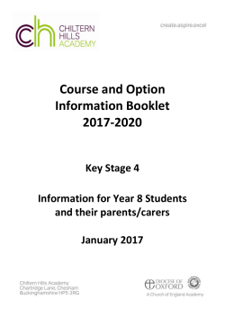 Key Stage 4 Course and Options 2017 to 2020