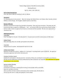 QWL Minutes - 2016-04-15