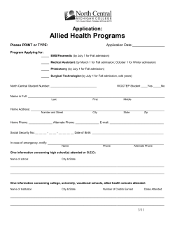 Allied Health Programs - North Central Michigan College