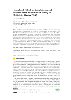 Husserl and Hilbert on Completeness and Husserl`s Term Rewrite