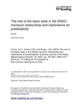 The role of the basic state in the ENSO&ndash;monsoon relationship and