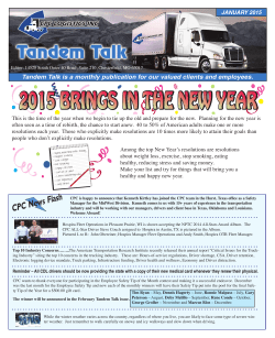Tandem Talk &ndash; January 2015