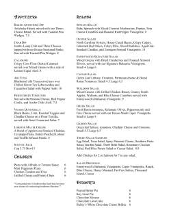 appetizers children salads desserts