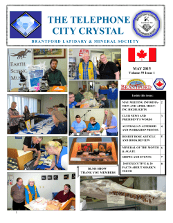 may 2015 newsletter - Brantford Lapidary and Mineral Society