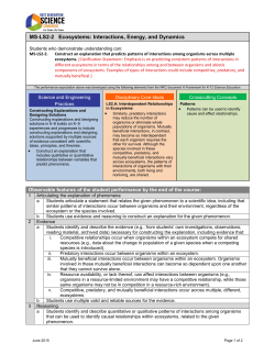 MS-LS2-2 Ecosystems: Interactions, Energy, and Dynamics