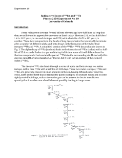 Radioactive Decay of 220 Rn and 232 Th