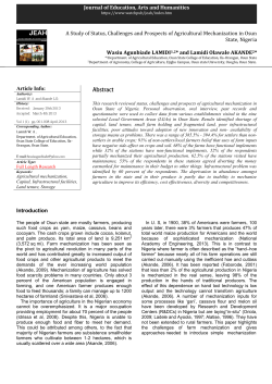 A Study of Status, Challenges and Prospects of Agricultural