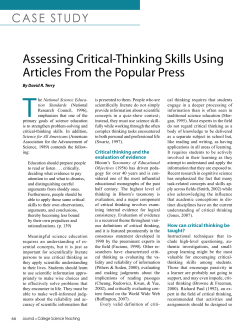 Assessing Critical-Thinking Skills Using Articles From the Popular