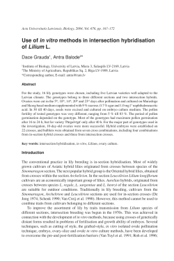 Use of in vitro methods in intersection hybridisation in vitro of Lilium