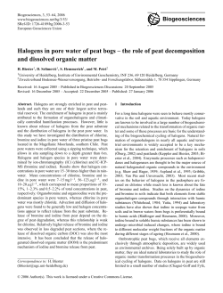 Halogens in pore water of peat bogs &ndash; the role of