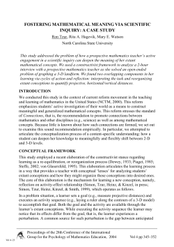 fostering mathematical meaning via scientific inquiry