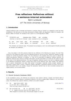 Free reflexives: Reflexives without a sentenceinternal