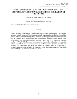 extraction of gold, silver and copper from the copper electrorefining