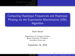 (EM) Algorithm for Haplotype Phasing - Brown CS