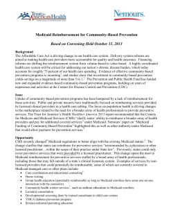 Medicaid Reimbursement for Community-Based