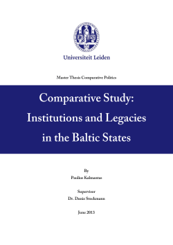 Comparative Study Institutions and Legacies in the Baltic States