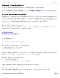 National Officer Application