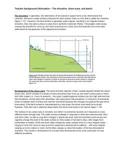 Teacher background information – The shoreline, shore